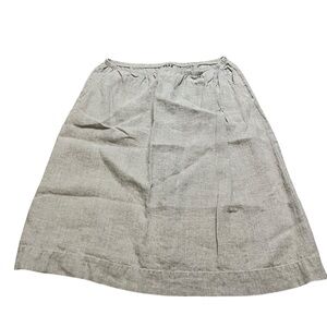 Flax Womens Linen Tan Gray Brown Skirt Pull On Pockets Size Medium Knee Length